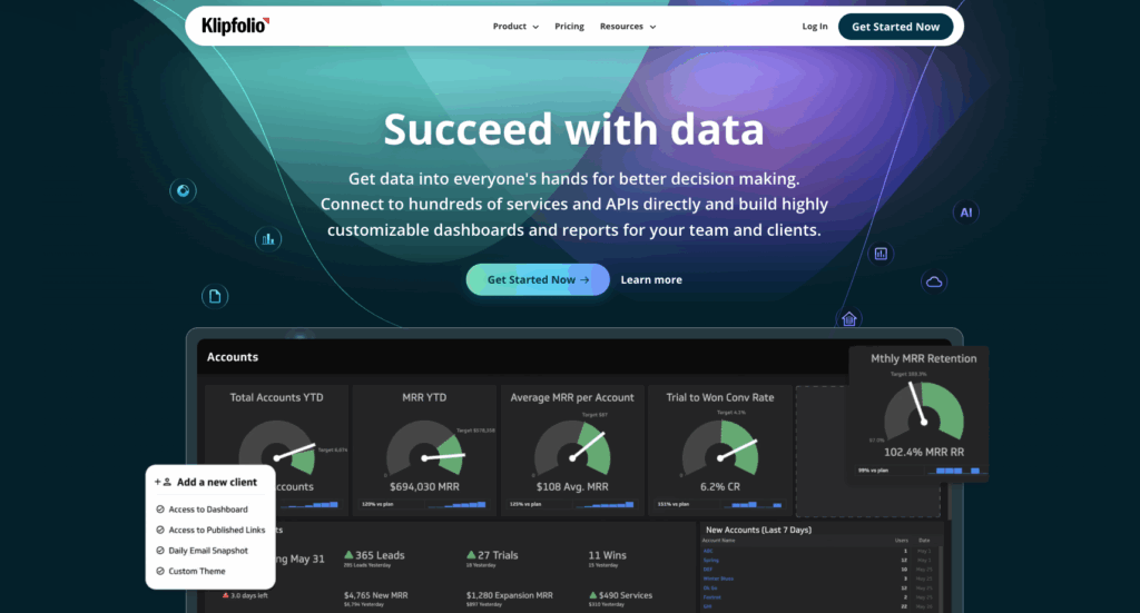 Klipfolio : dashboard payant